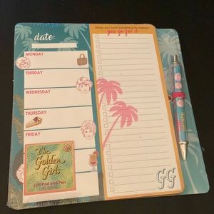 🆕 GOLDEN GIRLS - To Do / Daily List Pad & Pen - Planner ABC Blanche Rose Sophia